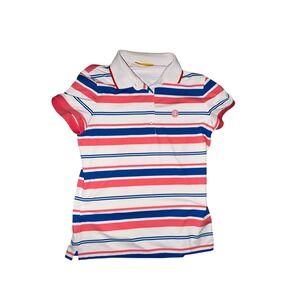 Benjefe Striped Polo Shirt Sz S/M | Button Collar Preppy Golf Athleisure Luxury